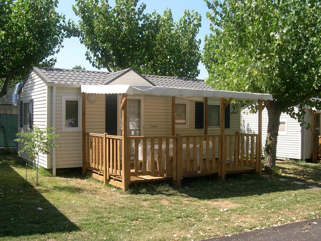 La veranda di una casa mobile